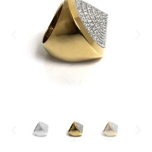 nOir Jewelry Gold and Silver Pyramid Ring size 8